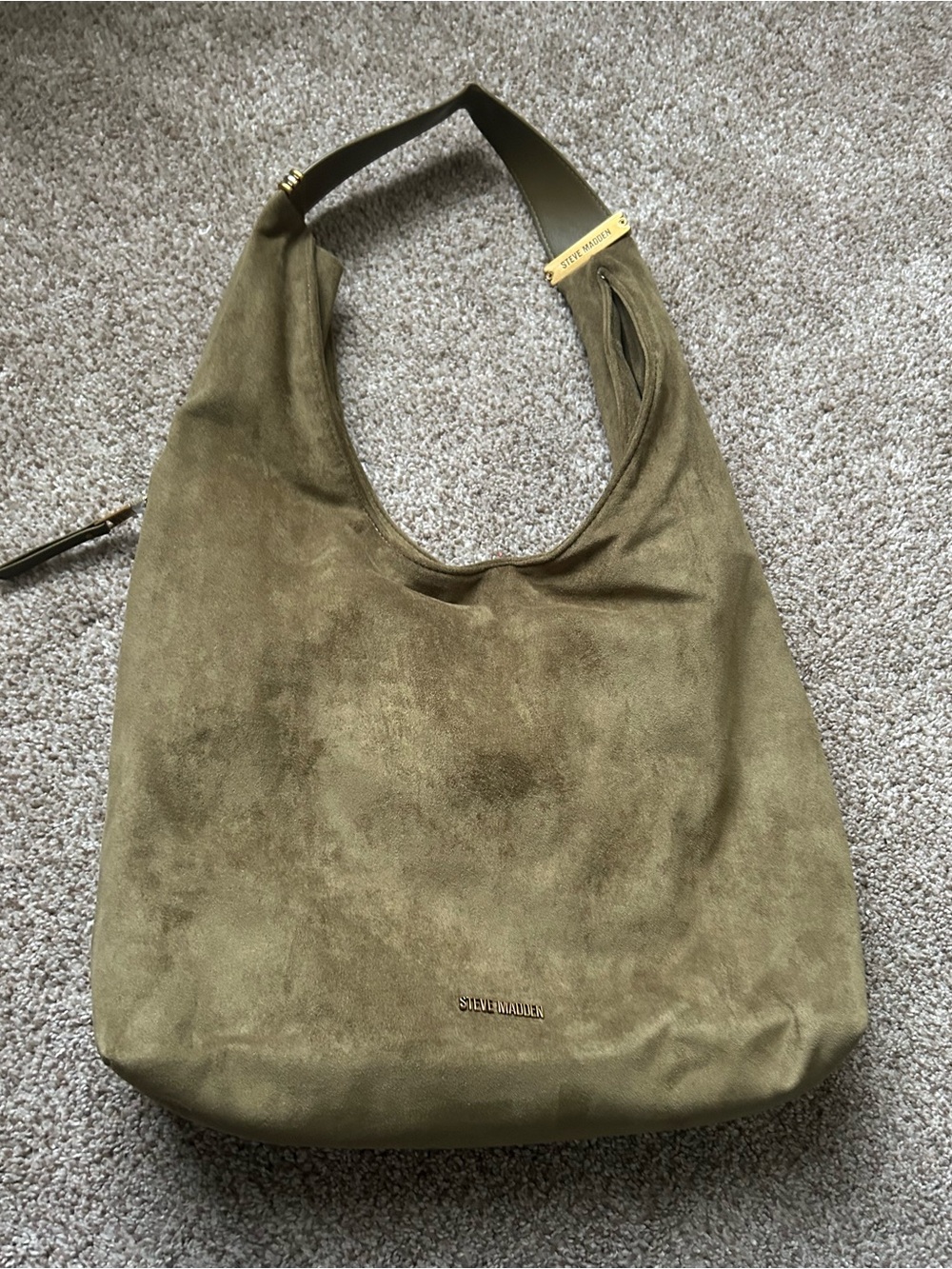 Steve Madden Olive Green Suede Shoulder Bag